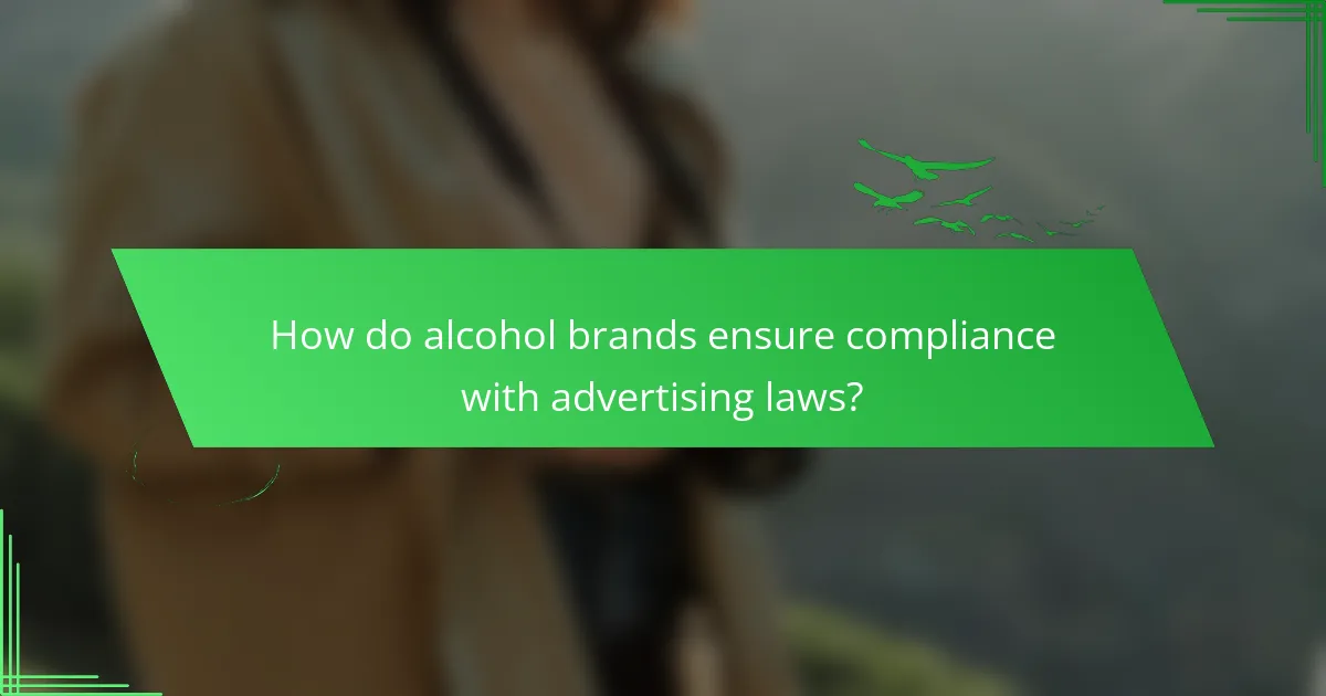 How do alcohol brands ensure compliance with advertising laws?