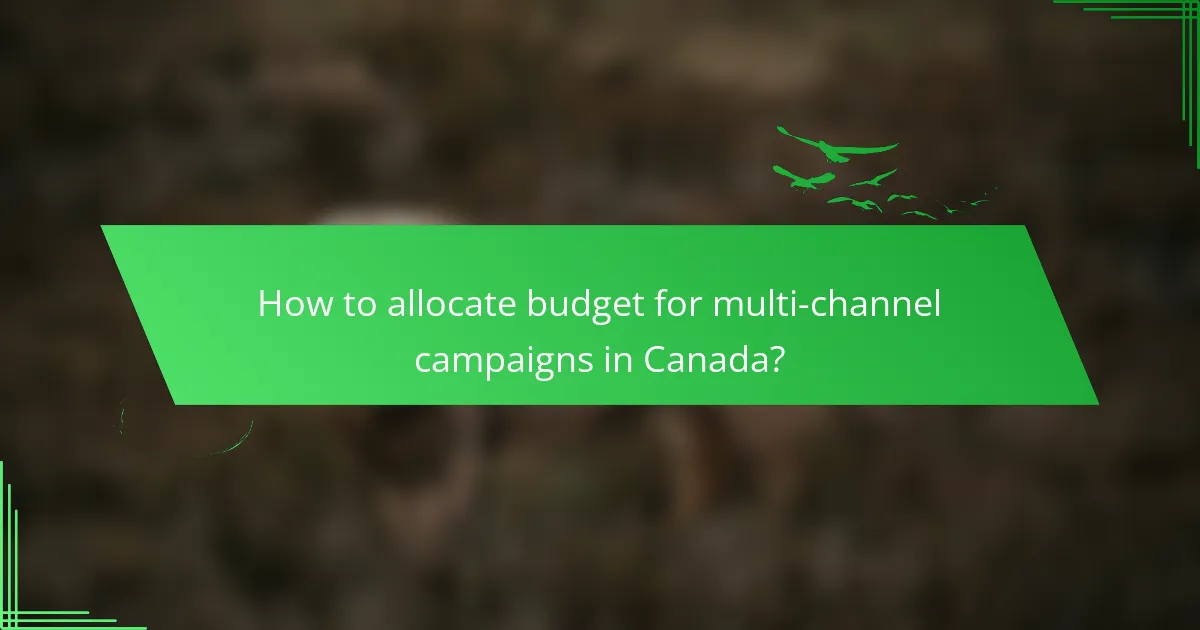 How to allocate budget for multi-channel campaigns in Canada?