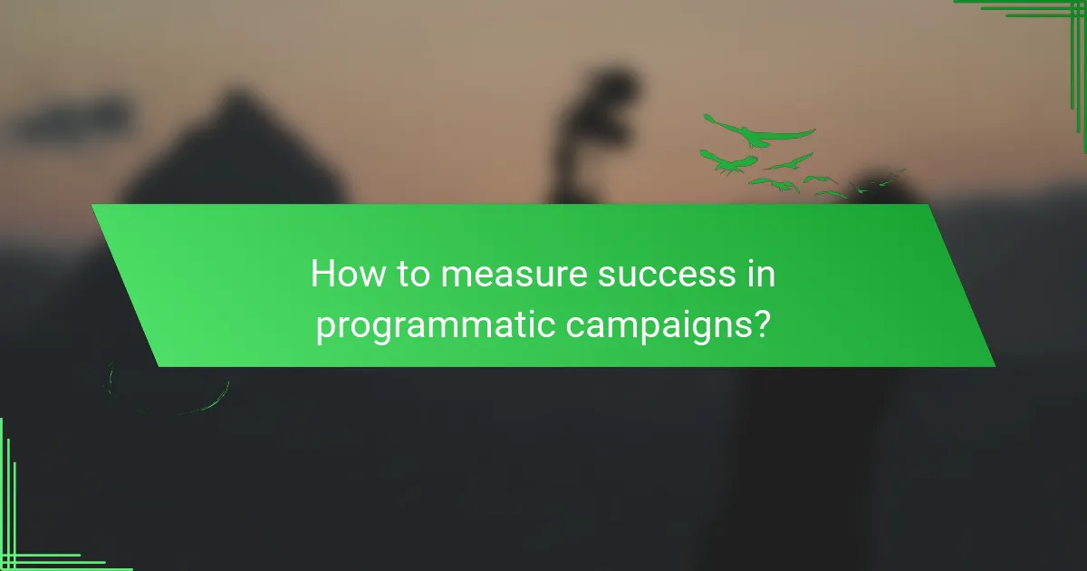 How to measure success in programmatic campaigns?