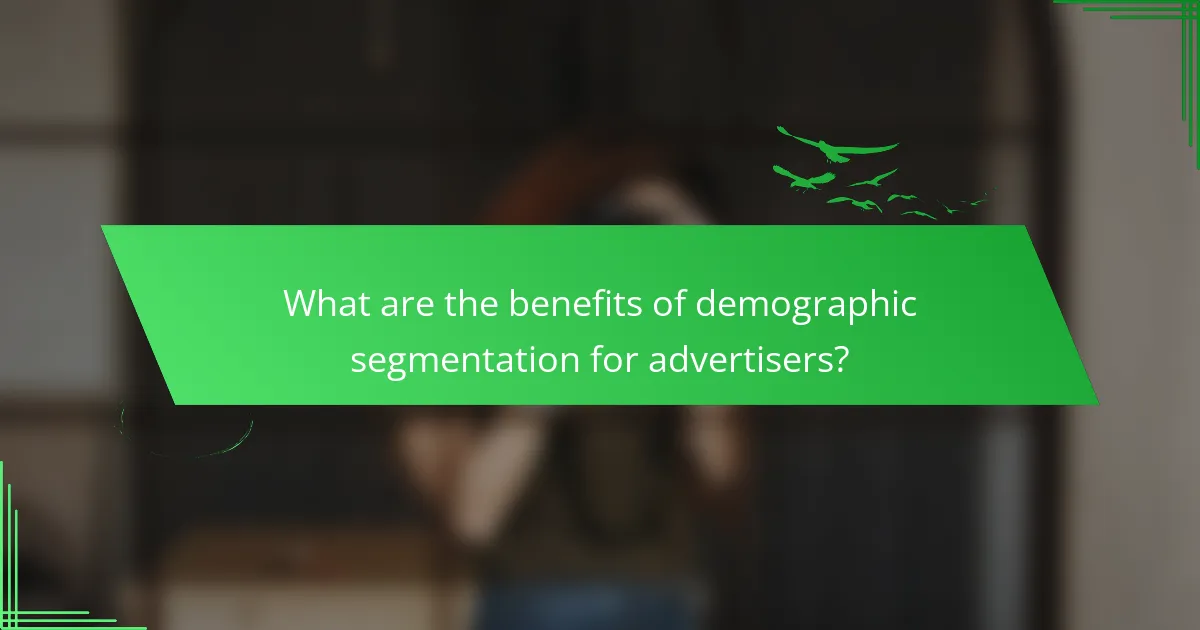 What are the benefits of demographic segmentation for advertisers?