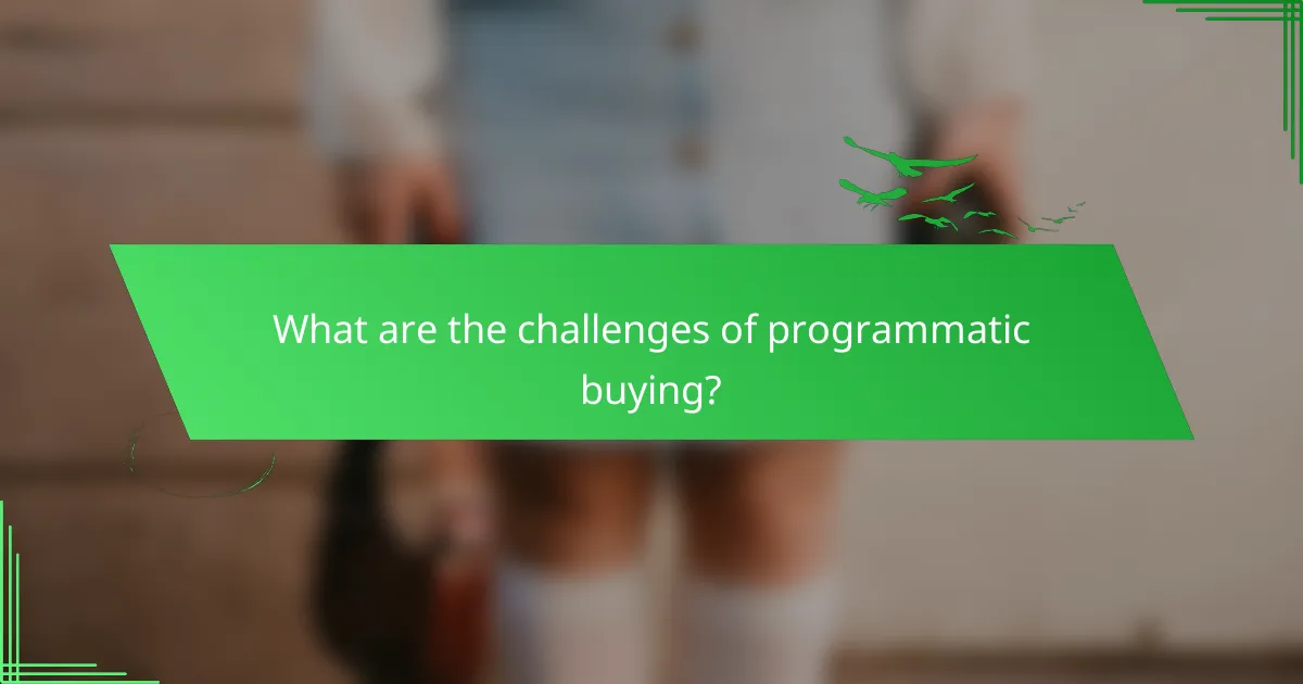 What are the challenges of programmatic buying?