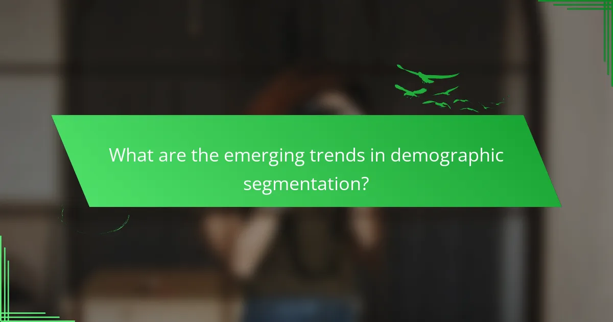 What are the emerging trends in demographic segmentation?