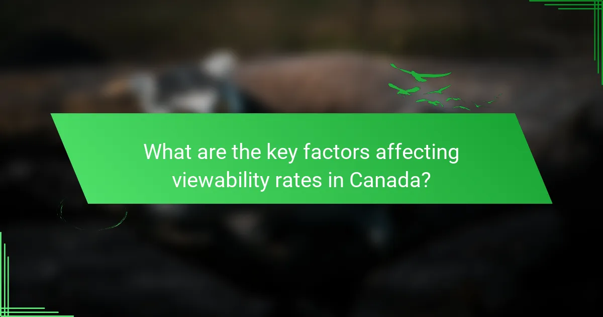 What are the key factors affecting viewability rates in Canada?
